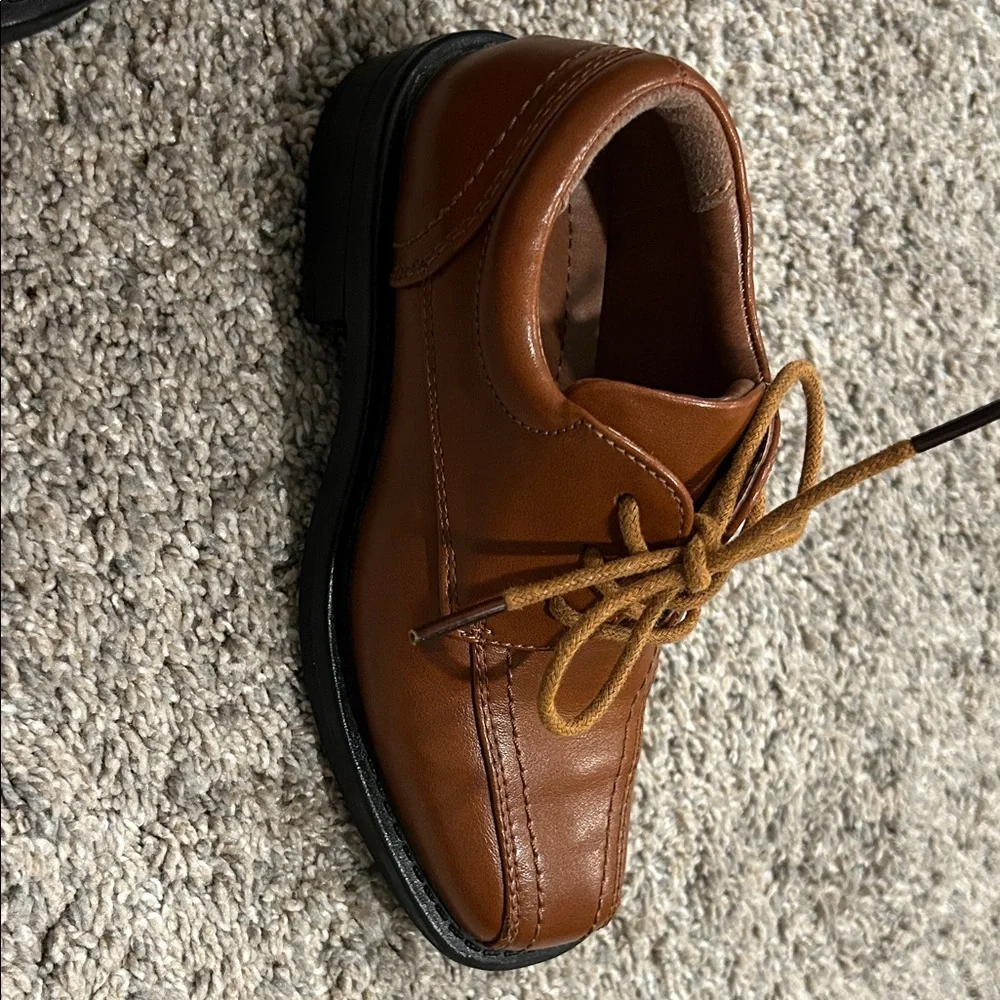 Bruno Marc Kids Brown Lace-Up Dress Shoes - Classic Leather Look